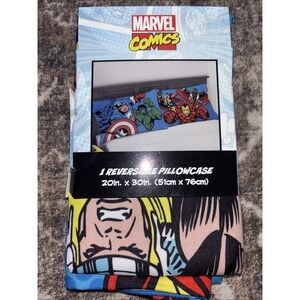 Marvel Comics Reversible Pillowcase (1) Standard Size- Hulk / Capt America / Iro